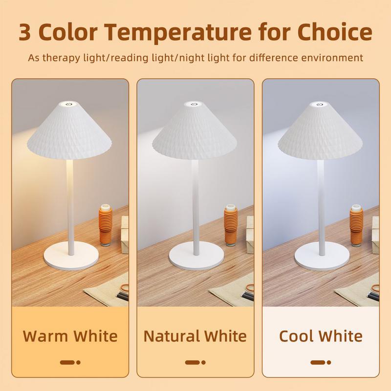 Cordless Rechargeable Table Lamp LED Nightstand Lamp Touch Control Desktop Night Light For Bedroom Dimmable Bedside Lighting