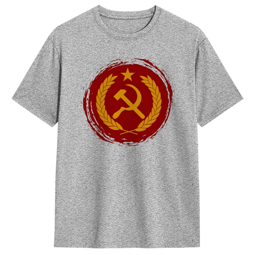 Unisexs TShirt Hammer And Sickle Star Marxist Funny 100 Cotton Tee Shirt Short Sleeve T Shirts Crewneck Clothes