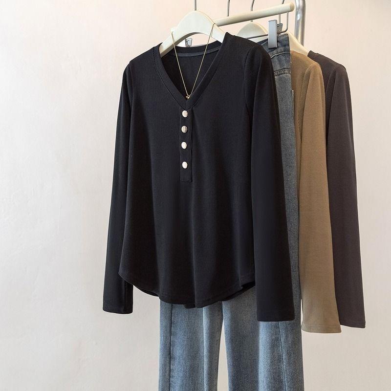 Long-sleeved T-shirt Women s Autumn Top with Bottoming Shirt L