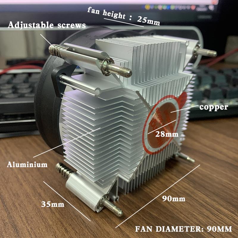 CPU Air Cooler 4PIN Copper Core 90MM RGB PC Processors Cooler for Intel 1150/1151/1155/1156/1700/1200/1366/2011/2011-3/X99/X79