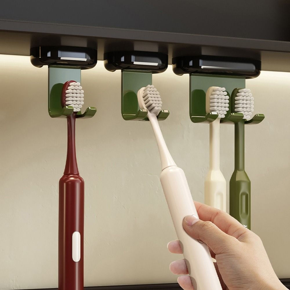 3Pcs Antique Style Magnetic Toothbrush Holder Wall Mounted Toothpaste Organizer  Mirror Cabinet