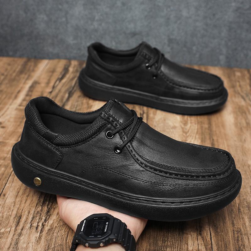 Genuine Leather Men's Casual Shoes Comfortable Walking Shoes Outdoor Male Sneakers Non-Slip Driving Shoes Soft Business Footwear