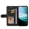 Pro Xiaomi Redmi 15C 4G (171 mm) Kožené pouzdro na telefon Stojan Peněženka s dvoubarevným prošívaným designem