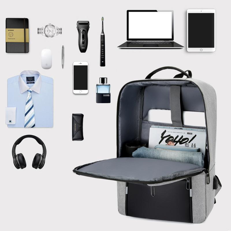 New computer bag male, business simple multi-function backpack usb charging large capacity student backpack