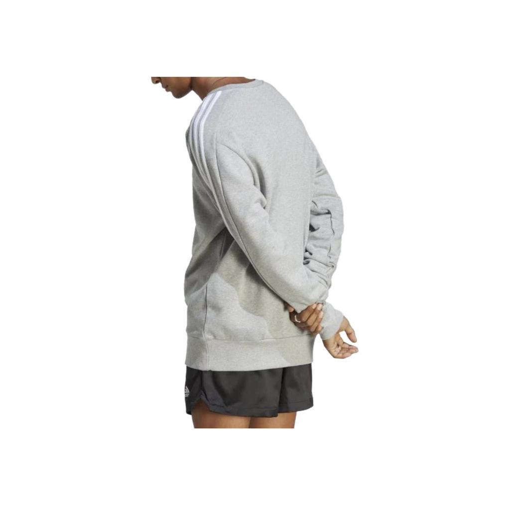 adidas Essentials French Terry Bluza z 3 Paskami Średni Szary Melanż Męska Odzież Uliczna IC9319