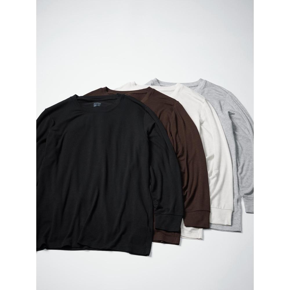 Uniqlo HeaTTech Cashmere Blend Crew Neck T 3 4 Sleeve
