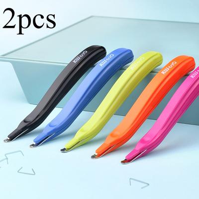Levapunti ergonomico in silicone stile penna stilografica - Impugnatura delicata, strumento resistente per ufficio e scuola, colore casuale (Nero/Blu/Giallo/Rosa/Arancione)