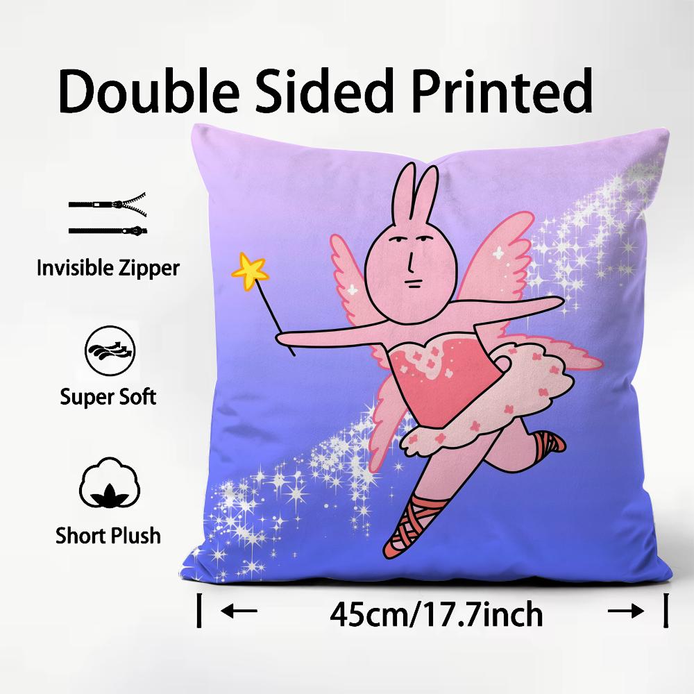 popular my friend rabbit Cushion Cover Comfortable Reversible Pillow Cover Ideal for Car Sofa Bedroom & Beyond
