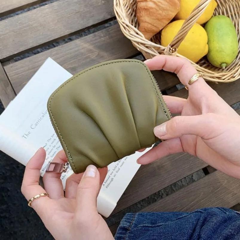 Fold Simple Woman Wallet Cute Small Solid Coin Purse New Fashion Card Bag Mini Retro Bank Card Coin Storage Bags with Zipper