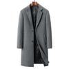 Autumn and Winter New Men's Wool Coat Medium and Long Suit Collar Business Casual Cotton Thickened Woolen Coat Coat