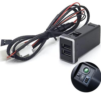 E-smile Switch Hole Panel, USB Power Supply, A-Type for Toyota, Quick Charging, QC3.0A, LED Lights