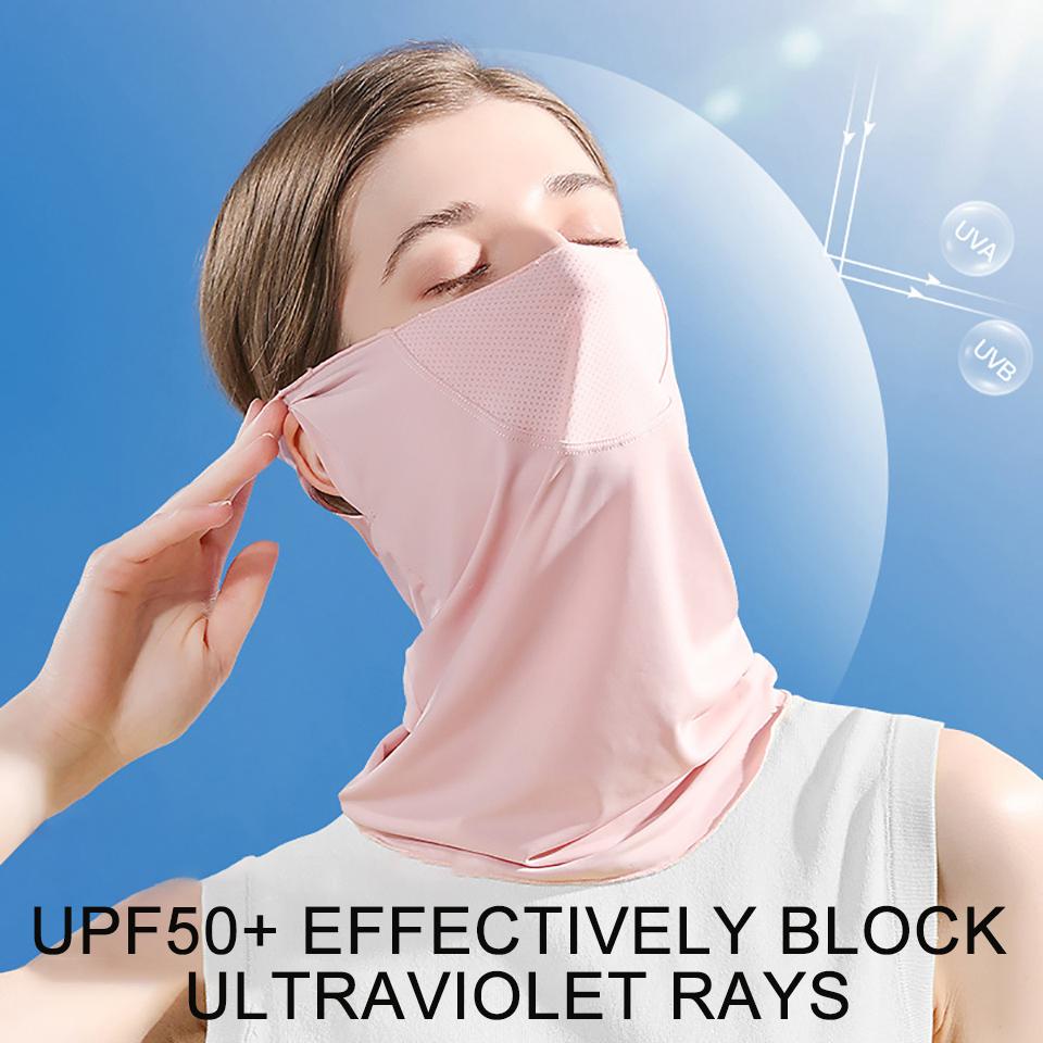 Gobygo Ice Silk Sun Mask Summer Shading Protect Against Ultraviolet Rays Quick Drying Neck Brace Face Protection Neck Men Women