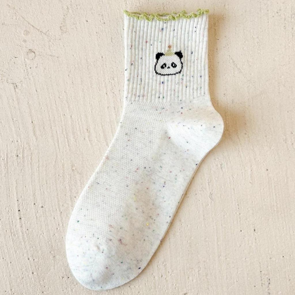 Spring & Summer Women's Cartoon Anime Mesh Socks - Breathable, Seamless, Ruffled Dot Gauze, Japanese Style Student Socks