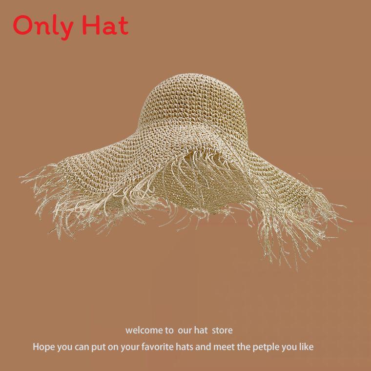 Chapeau de paille d'été à larges bords pour la protection solaire et l'amincissement du visage sans effort