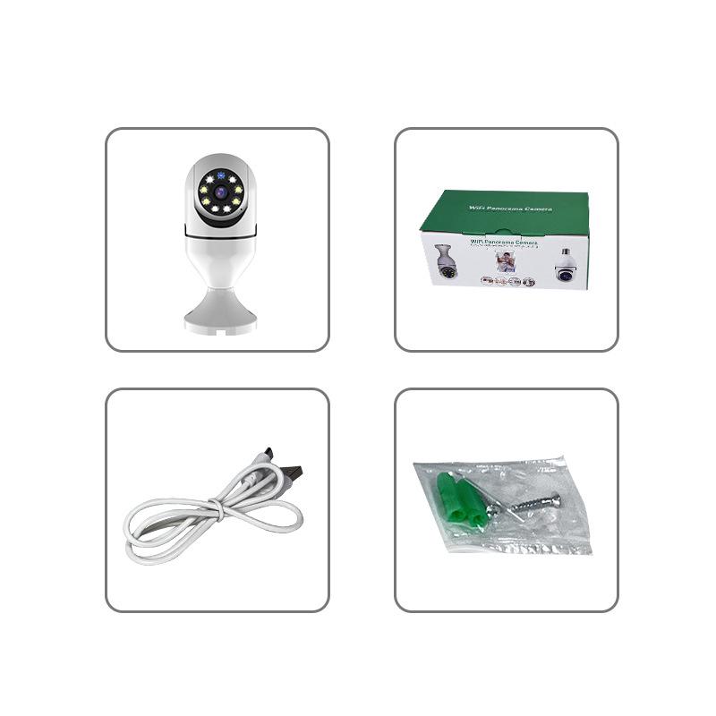360° Wireless E27 Panoramic Bulb Camera with Night Vision - HD Smart Security