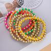 Beach Resort Wind Bracelet Versatile Multi-strip Stacked Bohemian Color Pottery Sheet Beaded Gold Bead Bracelet