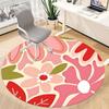 1pc Floral Pattern Office Round Area Rug,  Mat Suitable For Office, Under Office Chairs Bedroom Living Room Home Decor, Room Deco