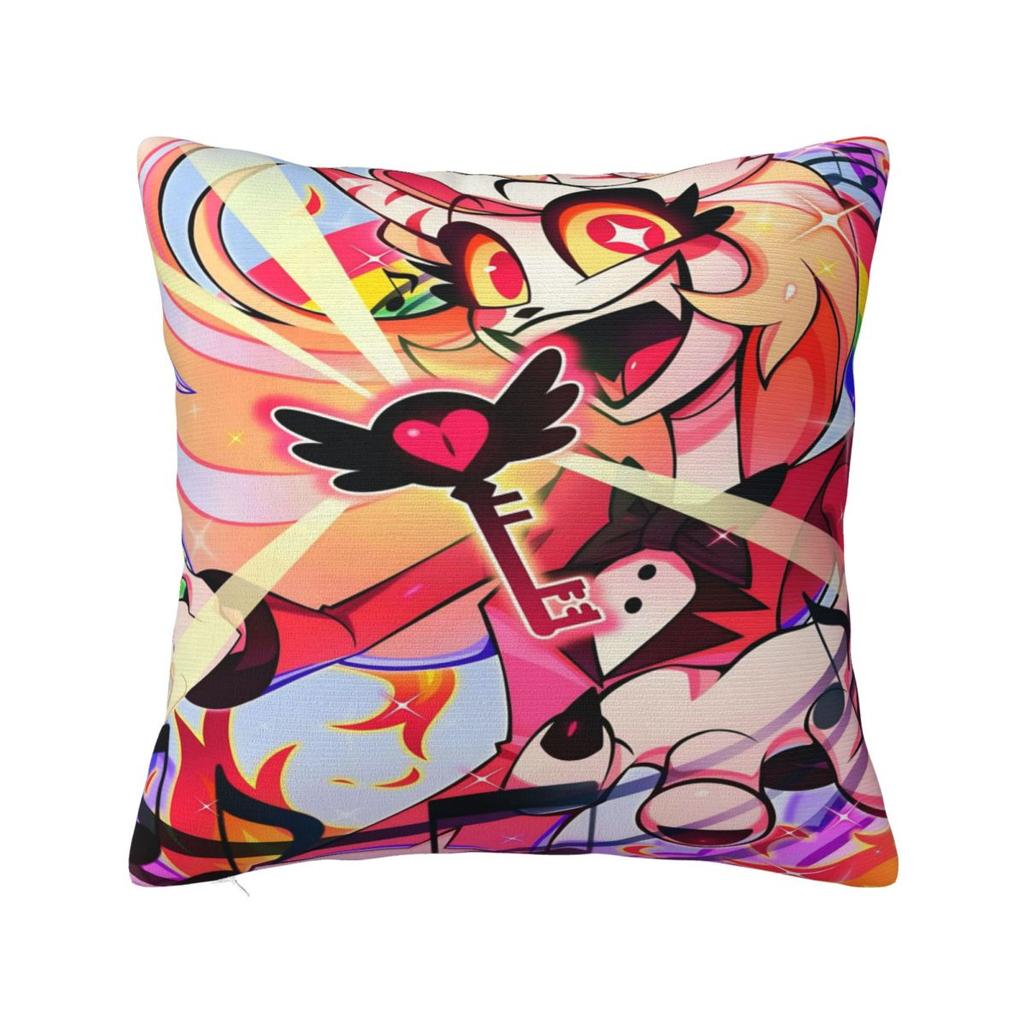 Cartoon H-Hazbin Hotels Pillow Cover Square Pillow Case Cushion Cover Funny Custom Diy Pillowcases For Sofa Bedroom Home Decor