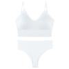 Women's French Wirefree Push-Up Bra Set - Thin, Sexy Triangle Cup Sports Underwear with Beautiful Back Design, Two-Piece.