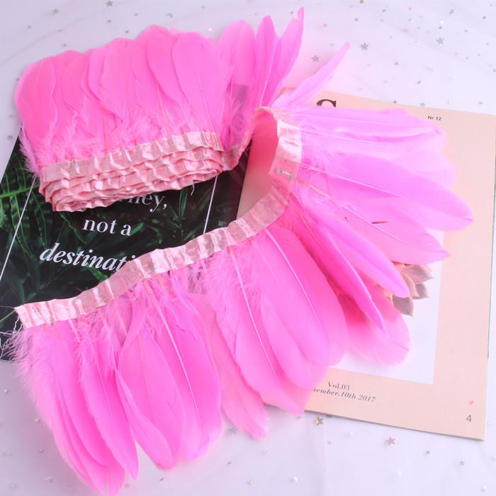 2 Yard Goose Feathers Trim Wedding Party Decoration 15-20Cm Fringes Clothes Macrame Feather Diy Plumes Ribbons For Crafts