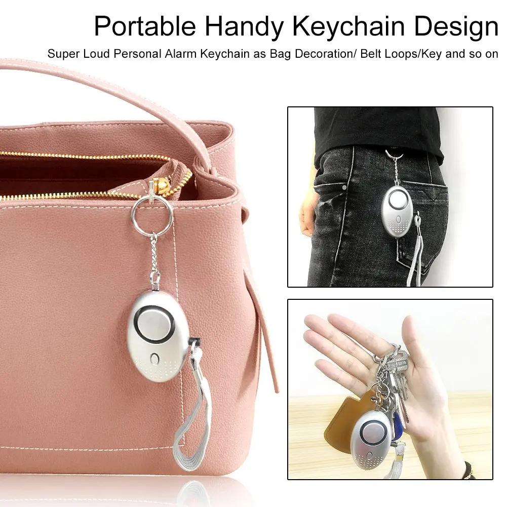 130DB Personal Security Alarm Emergency with LED Buckle Key Lights Emergency Safety Alarm for Women Men Children Elderly
