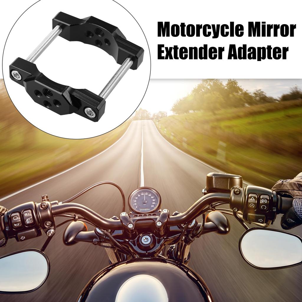 Motoforti Steering Wheel Clamp Mount Adjustable Rearview Mirror Extender Off-Road Spotlight Bracket for Motorcycle Sport Bike Scooter Black L-17-63mm