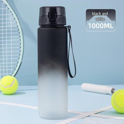 Black and White Gradient Tritan Sports Water Bottle
