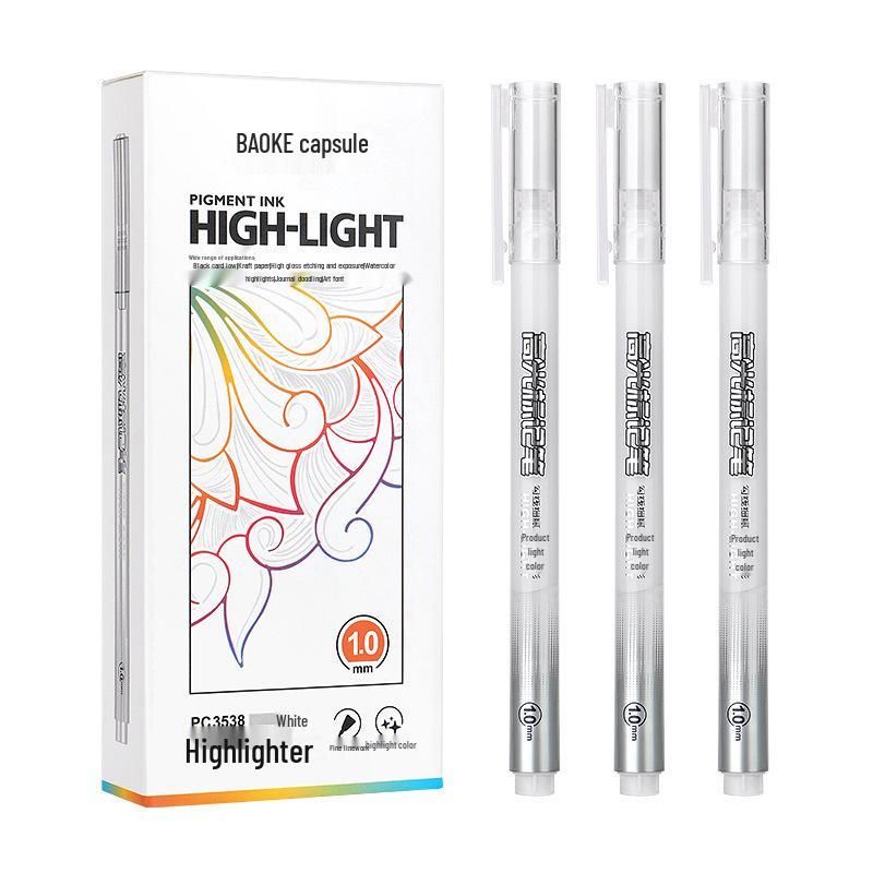 

Boke 3538 1.0mm Large Capacity Highlighter Marker for Color Journals & Black Card Drawing