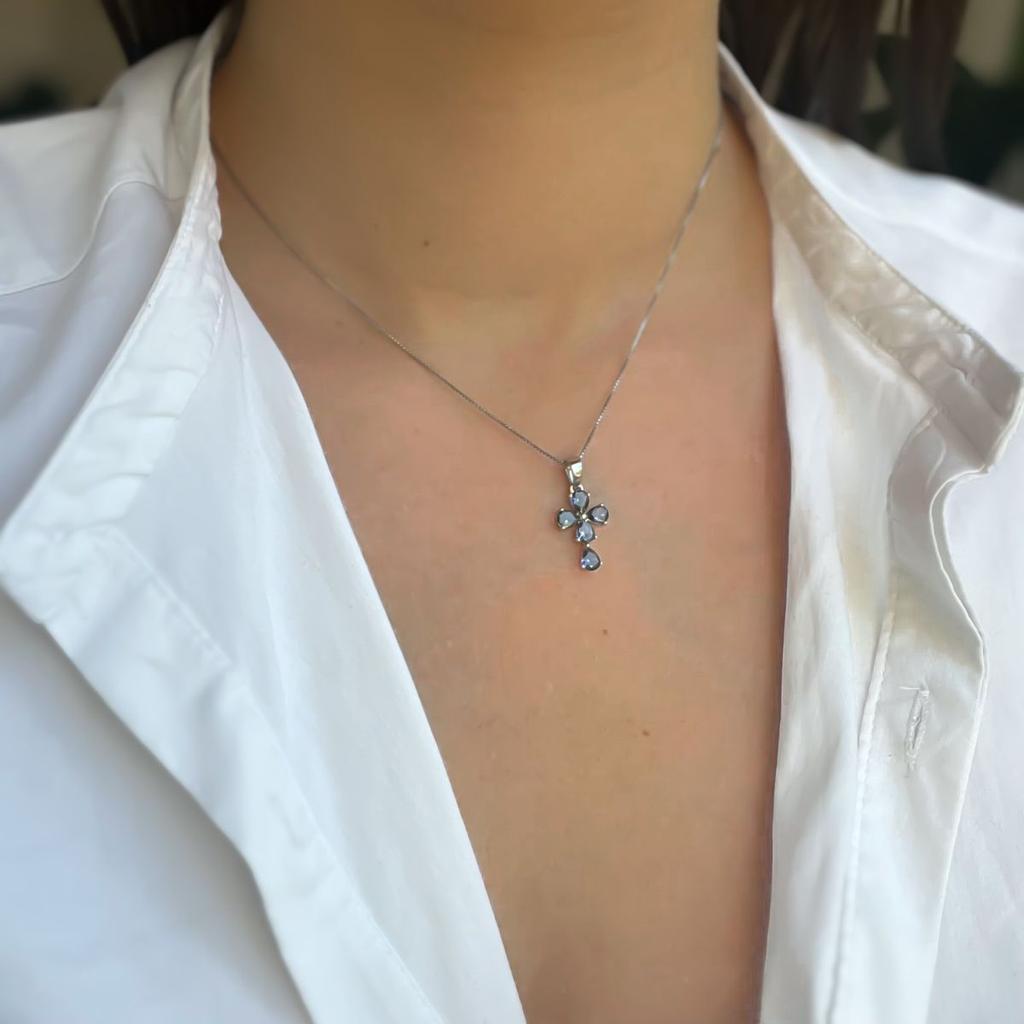 Silver Cross with Mystic Topaz 2.38ct (2141020)