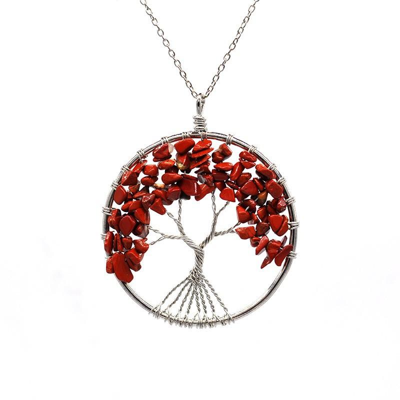 Natural Gravel Tree Of Life Necklace, Fortune Tree Root Necklace N138