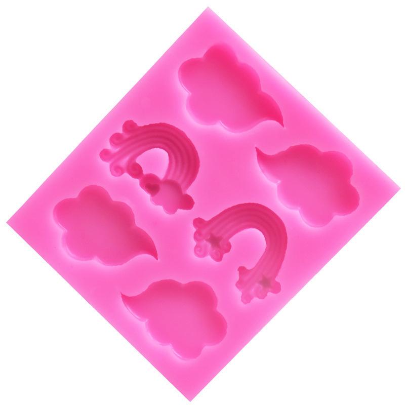 6 Cavity DIY Baking Clouds Rainbow Shape Cake Decorative Silicone Mold  Cake Chocolate Cookies Tool DIY Mold