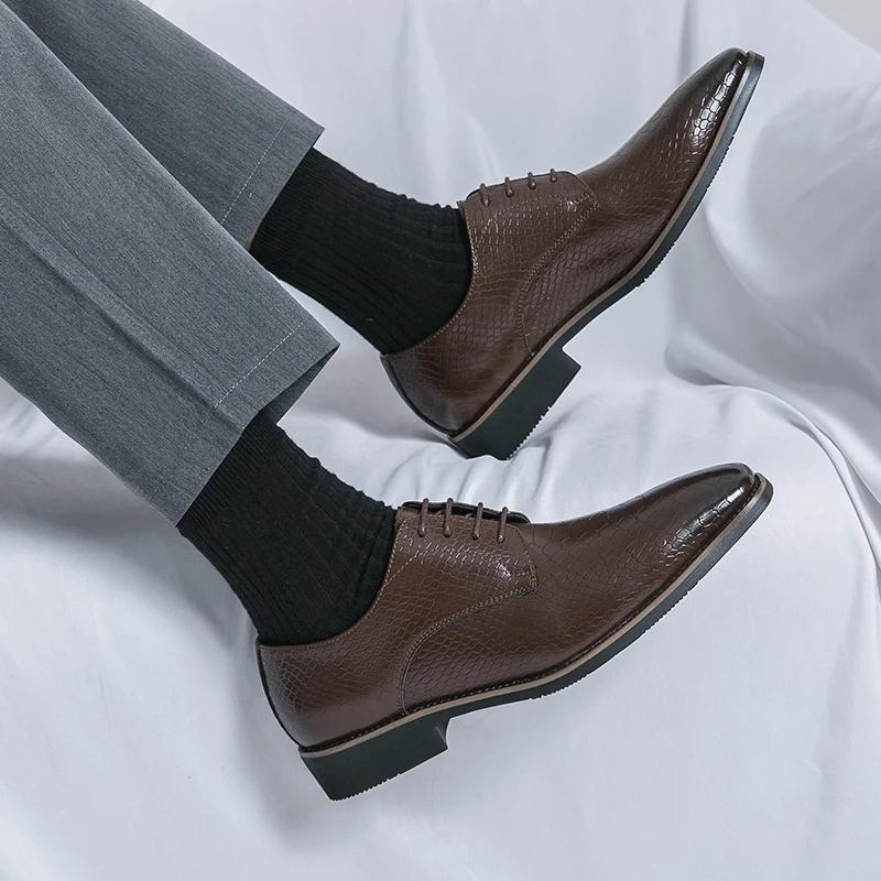 Mens Shoes Leather Male Men's Men Oxfords Dress Shoes for Men Luxury Designer Platform Men Leather Man Shoes