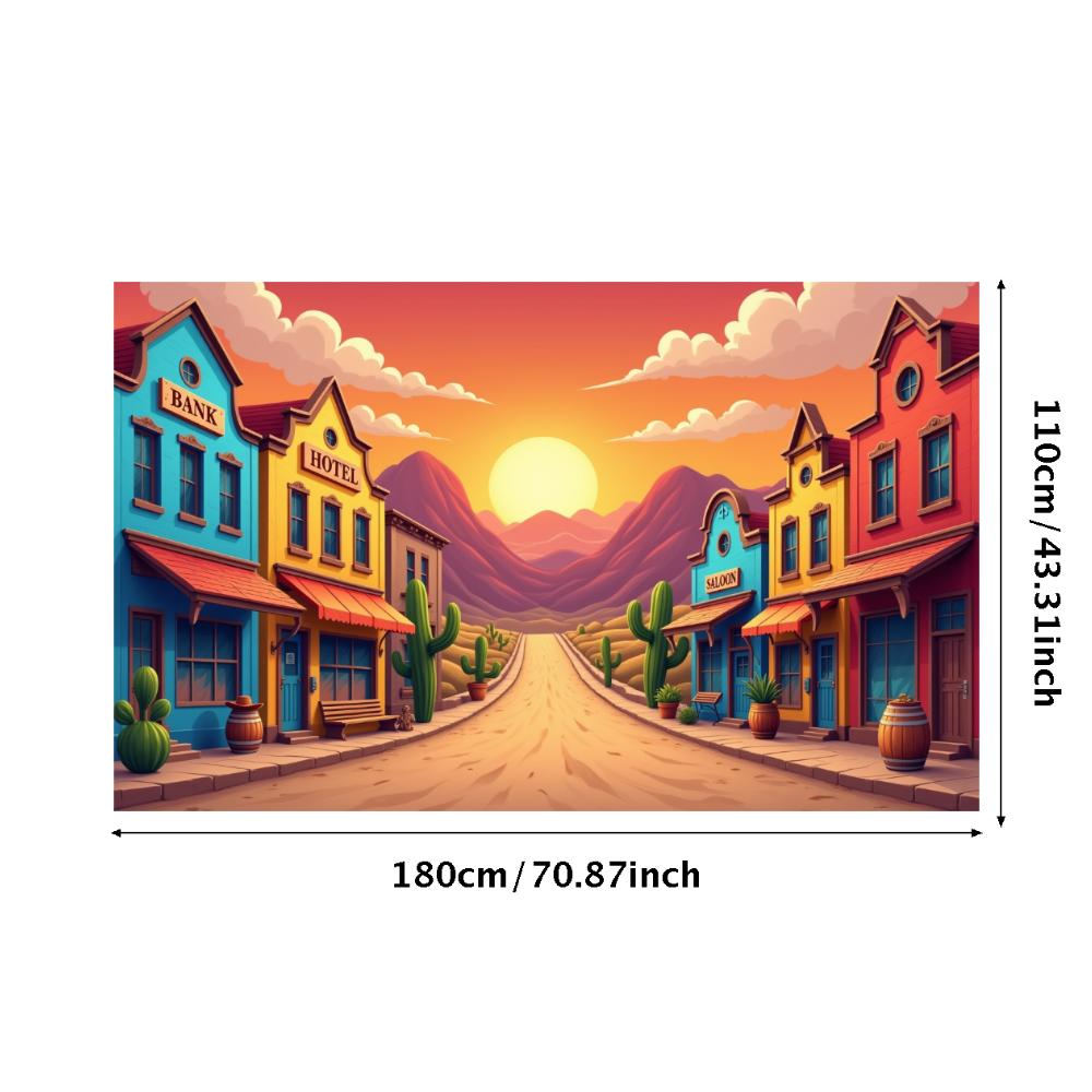 Western Scene Decoration Desert Scene Desert Scene Banner Sunset Background Colorful Sunset Outdoor Banner For Wall Decoration