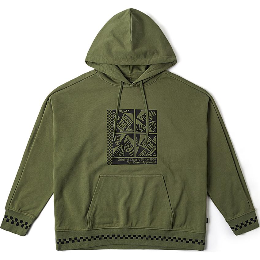 Vans American Vintage Hooded Pullover Printed Long Sleeve Sweatshirt Unisex Sweatshirt Green VN000GQFAMB XL