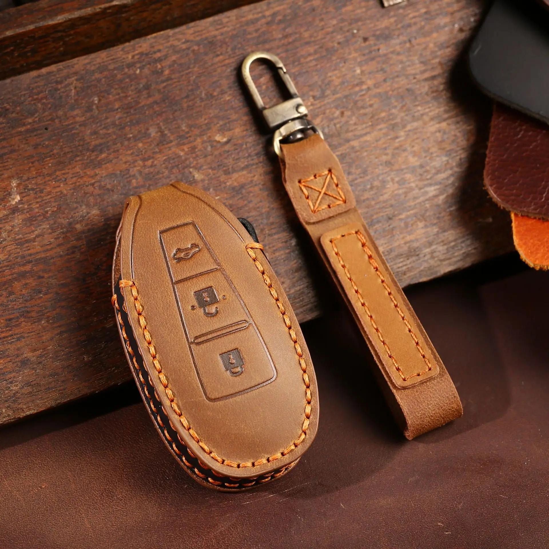 

For Suzuki Vitara Swift Ignis Kizashi SX4 Baleno Ertiga Samurai S-Cross Remote Leather Car Key Cover Keychain Holder Case Shell