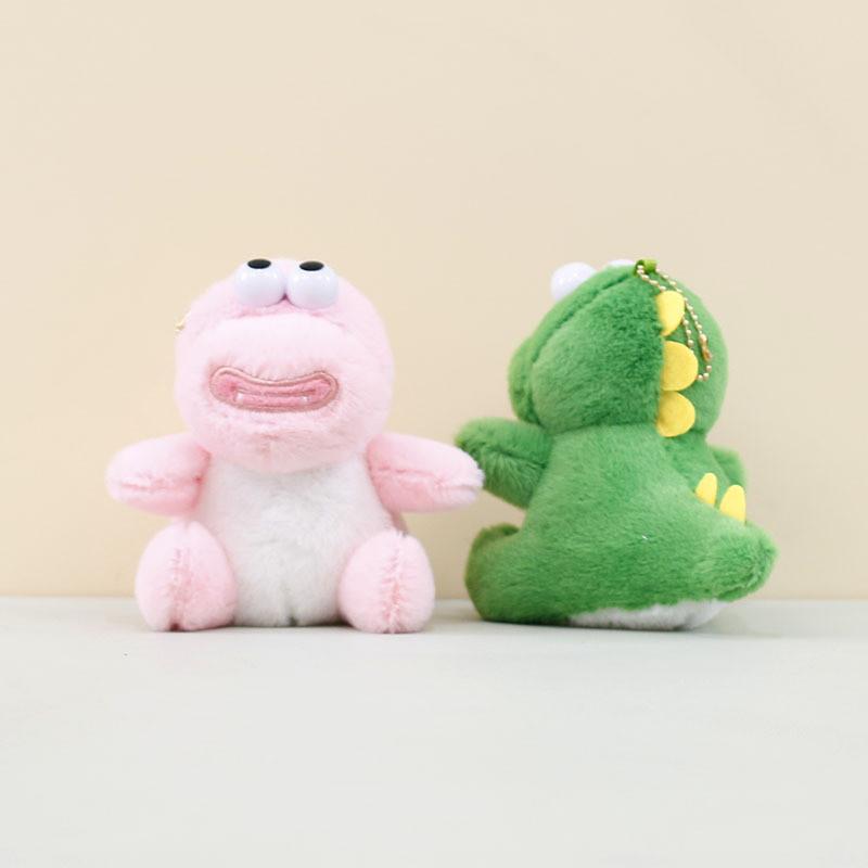 Cute Fluffy Dinosaur Plush Toy Keychain Adorable Stuffed Animal Doll Charm For Bags