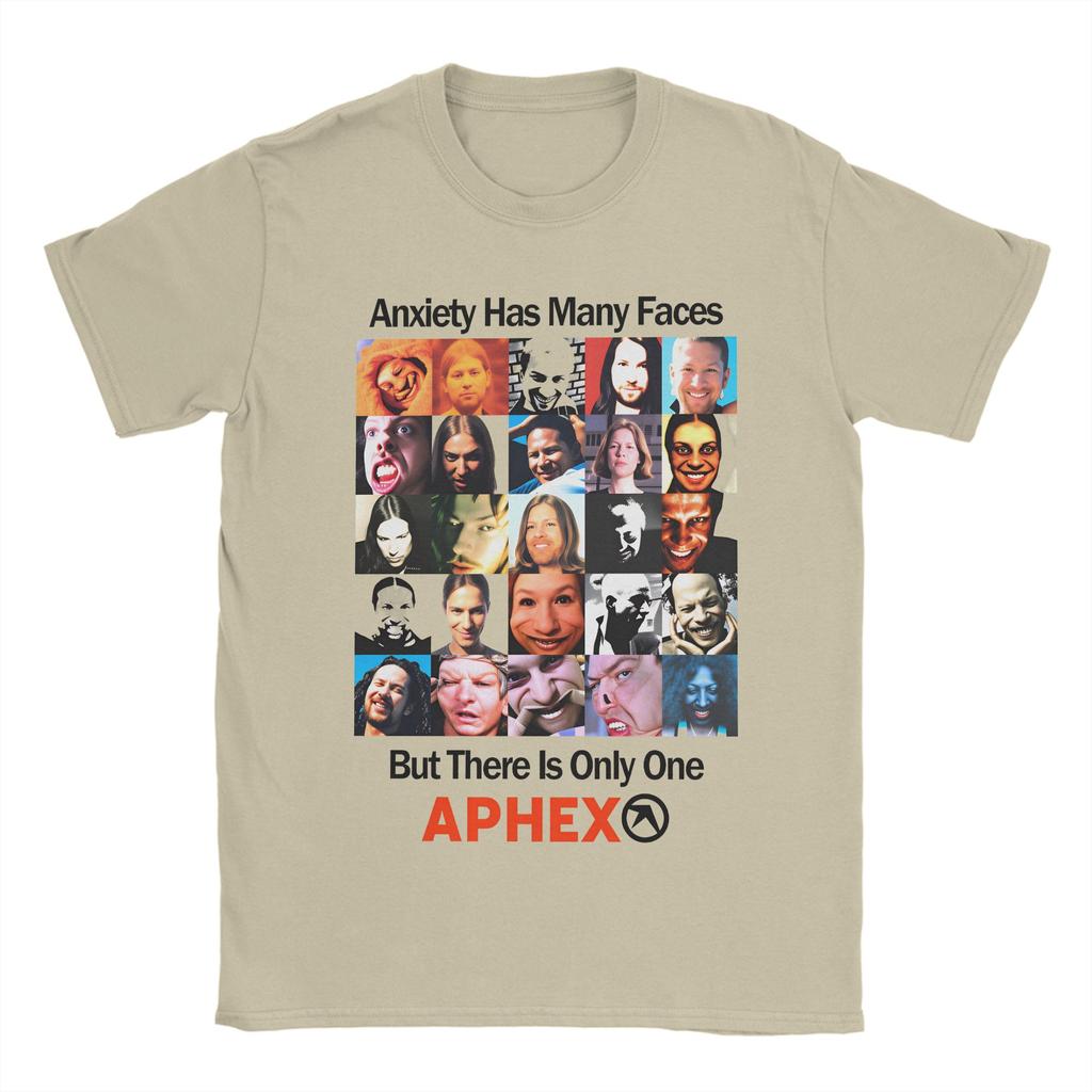 Anxiety Has Unisexy Faces Aphex Twin Unisex T Shirt Funny Tee Shirt Short Sleeve Crewneck TShirt Cotton Summer Clothes