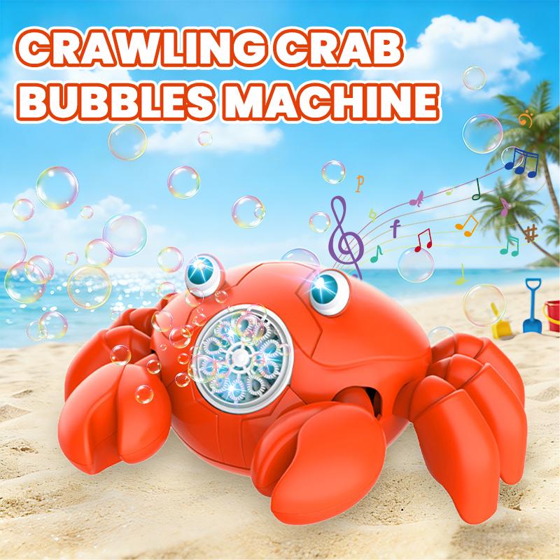 Crawling Crab Bubble Machine With Music Lights Automatic Sensing Obstacle Avoidance Soap Blowing Children'S Toys Outdoor Game