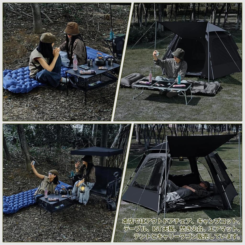 Matelas Gonflable DesertFox Tapis de Camping Pompe à Pied Liaison Infinie Épais Imperméable Résistant à l'Humidité Oreiller Inclus Ultra Léger Compact Camping en Voiture