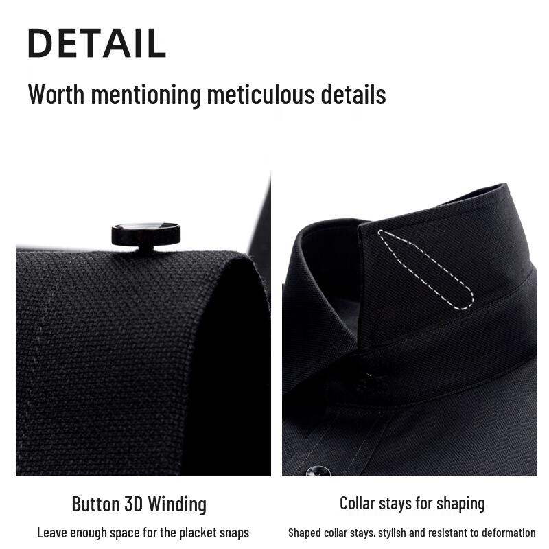 Romon Men's Iron-Free Pure Cotton Professional Long-Sleeve Shirt
