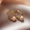 BELLA BOX Korean-style Simple And Elegant Fashionable Champagne Pearl Ear Buckles, A Versatile And Niche Design With A Noble Lady's Style