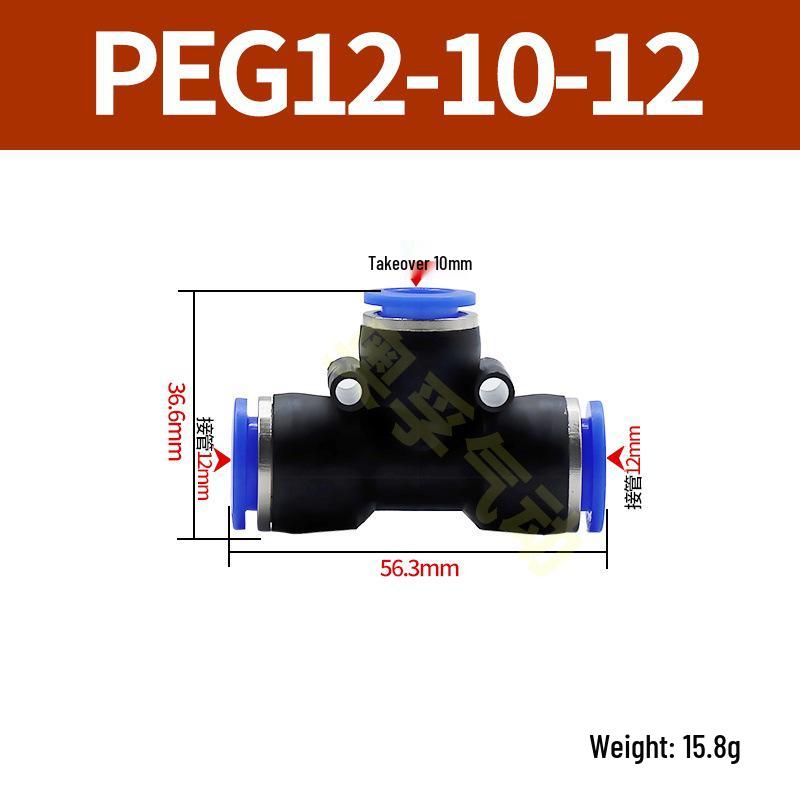 Pneumatická T-redukce rychlospojka pro PE trubky (4-14 mm)
