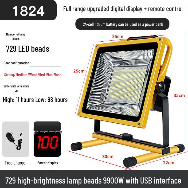Rechargeable Super Bright Floodlight for Emergency, Construction, and Outdoor Use