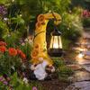 Outdoor-Solarleuchte Schwarze Katzenlaterne, Gartenpfahllampe, Wasserdichte Wichtel-Frosch-betriebene Lichterstatue, für Veranda, Garten, Rasen, Wegdekoration