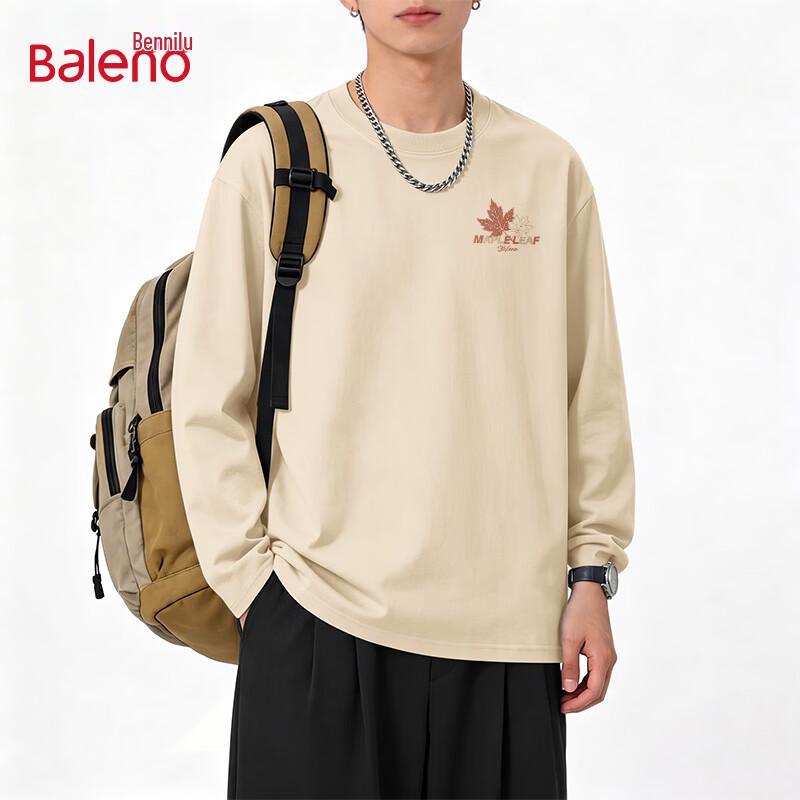 Baleno Men's 100% Cotton Long-Sleeve Crew Neck Casual Tee