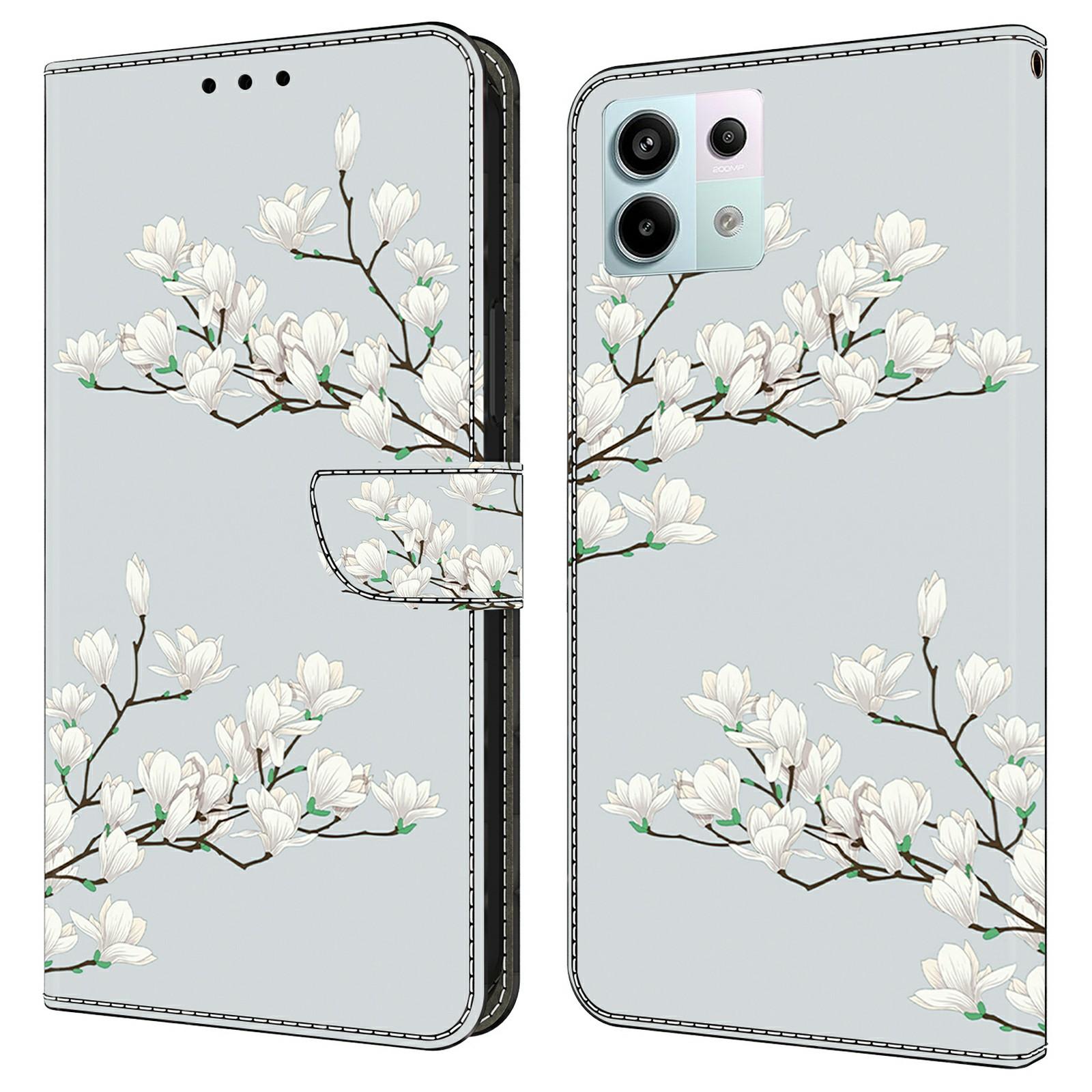 

Для Xiaomi Redmi Note 13 Pro 5G Чехол С Принтом Противоударный Кожаный Флип-Кошелек Чехол для Телефона Magnolia