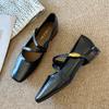 G3760-71 French temperament with skirt thick heel single shoes women's 2025 spring and summer new commuter women's shoes evening shoes