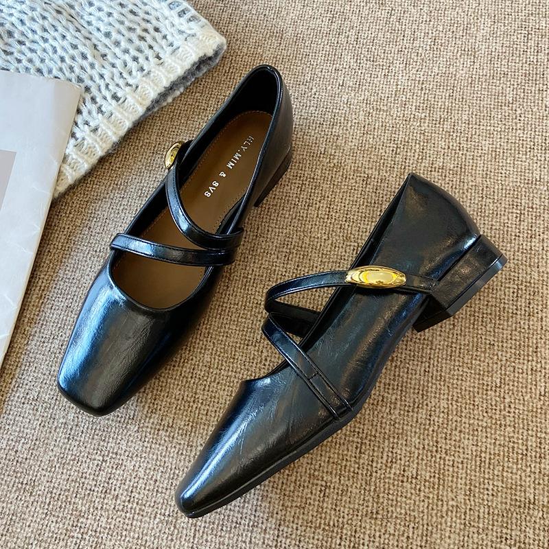 G3760-71 French temperament with skirt thick heel single shoes women's 2025 spring and summer new commuter women's shoes evening shoes