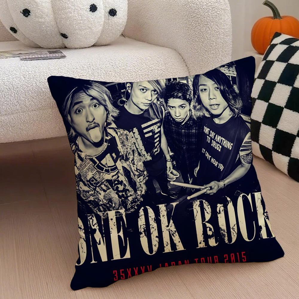 Energetic Rock Japanese Band OONE OK ROCK Cushion Cover Throw Pillow Cover Hidden Button Durable Polyester Chair Cushion