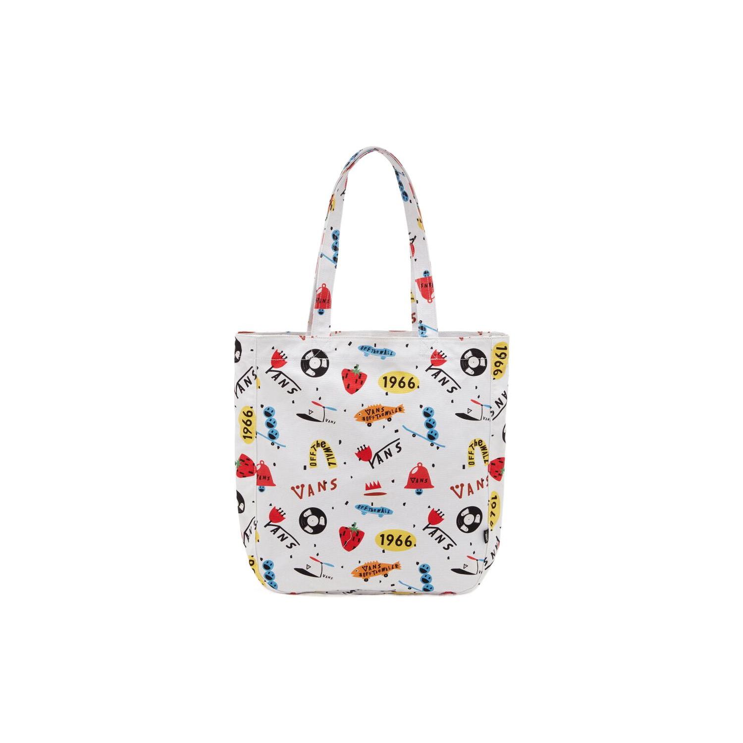 Vans X 275C Collaboration Fun Print Cotton Tote Shoulder Bag Unisex bags White VN0A7YGBYD51 White